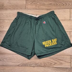 CHAMPION Green Gold Green Bay Packers NFL Mens XL Athletic Shorts VTG 90s RARE‎